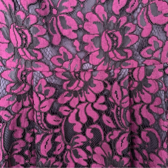 Eliza J Illusion Floral Lace Cocktail Dress, Purple, Dark Romance, Size 4 - Picture 10 of 15